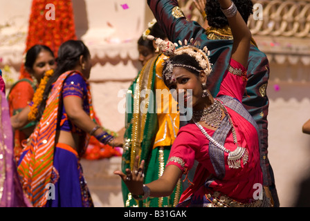 Dreharbeiten zu "The Cheetah Girls: One World" am Stadtschloss, Udaipur, Rajasthan, Indien, Subkontinent, Asien Stockfoto