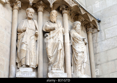 Puerta del Sarmental (13. Jh.), das Burgos Kathedrale, Burgos, Castilla y León, Spanien Stockfoto