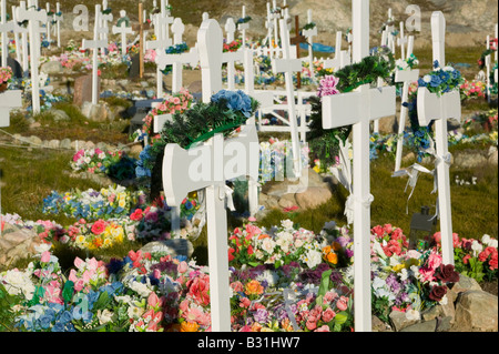 Ein Inuit Bestattung Friedhof von Ilulissat auf Grönland Stockfoto