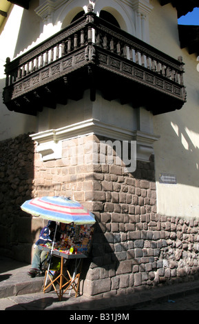 Ein Stall-Inhaber in Cusco, Peru Stockfoto