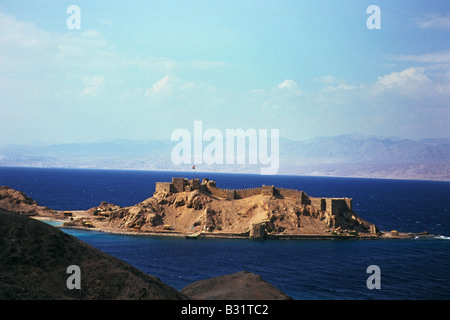 Der erstaunliche Pharao Insel/Coral Island im Golf von Aqaba, Rotes Meer, Ägypten Stockfoto