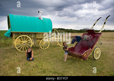 Traditionelle Roma-Lager am Salthouse Norfolk Stockfoto