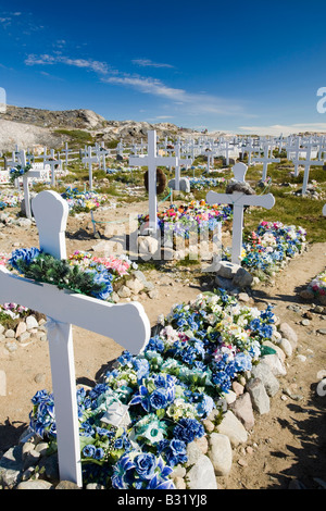 Ein Inuit Bestattung Friedhof von Ilulissat auf Grönland Stockfoto