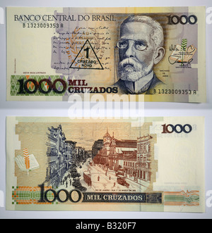 Brasilianische Währung 1000 Banco Central Do Brasil Stockfoto