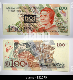 Brasilianische Währung 100 Banco Central Do Brasil 100 Stockfoto