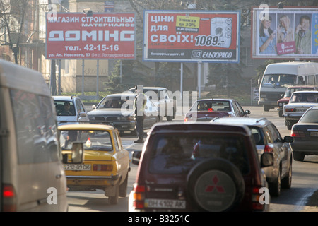 Rush Hour im Zentrum Stadt Odessa, Ukraine Stockfoto