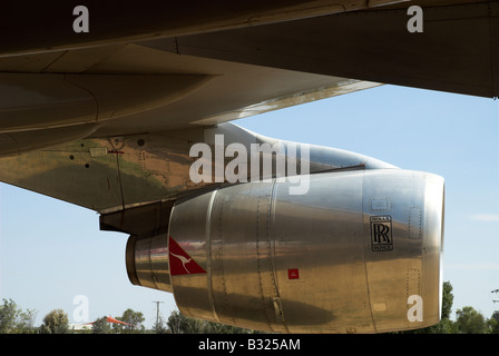 Rolls-Royce-Flugmotor auf einer Boeing 747, Australien Stockfoto