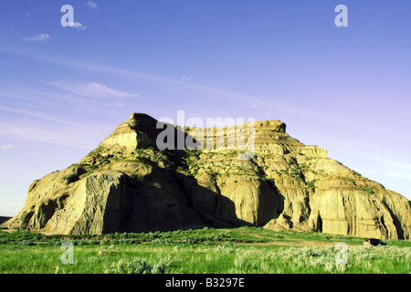 Schloss Butte Landmarke mit Badlands in Big Muddy Tales Saskatchewan Kanada Stockfoto