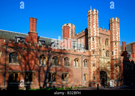 Der vordere Eingangsfassade St. Johns College Stadt von Cambridge, Cambridgeshire England Großbritannien UK Stockfoto