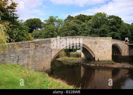 Warkworth befestigte Brücke, Warkworth, Northumberland, England Stockfoto