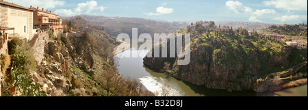 Panoramablick über den Tejo, in Toledo, Spanien Stockfoto