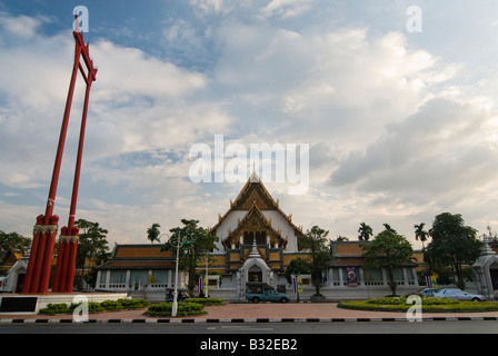 Wat Suthat und der Giant swing, Thai Budhist Tempel, Bangok Stockfoto