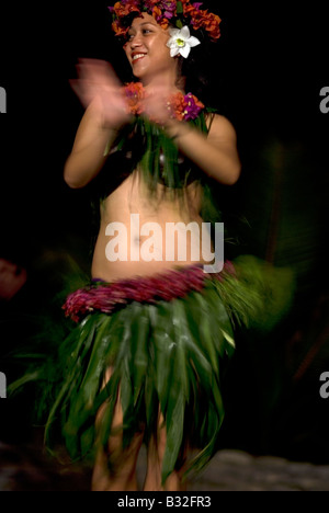 Insel-nachts sind Tamanu Resort, Aitutaki, Cook-Inseln Stockfoto