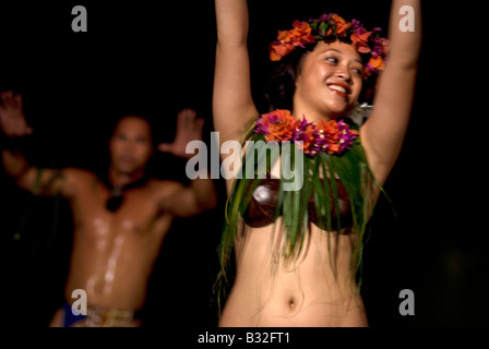 Insel-nachts sind Tamanu Resort, Aitutaki, Cook-Inseln Stockfoto