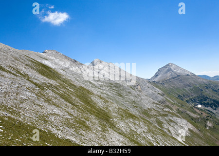 Vihren Peak Bergkette in World Heritage Site Nationalpark Pirin Bulgarien Stockfoto