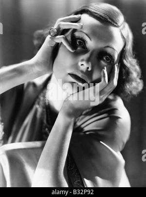 Nahaufnahme der verzweifelte Frau Stockfoto
