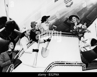 Frauen Freund Flugzeug Platzverweis Stockfoto