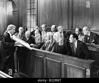 Rechtsanwalt, zeigt Beweis der Jury Stockfoto