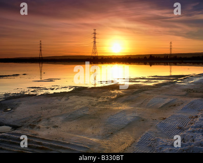 Salz flach Sunrise Stockfoto