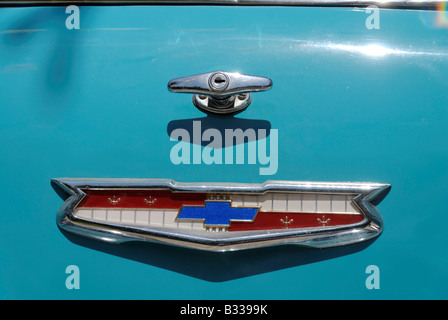 Oldtimer blau 1957 Chevrolet Kombi 210 Rückansicht Stockfoto