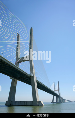 Ponte Vasco de Gama, Parque Das Nacoes oder Park der Nationen, Lissabon, Portugal. Stockfoto