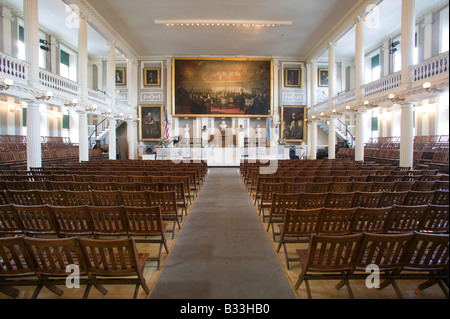 Innenraum der Faneuil Hall Geburtsort von Liberty Boston, Massachusetts Stockfoto