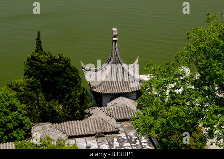 Schöne alte Stil chinesische Gebäude und Pagoden in Nanjing, Jiangsu, China Stockfoto