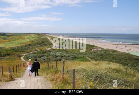 Überblick über Dünen und Golfplatz Domburg-Walcheren-Zeeland-Niederlande Stockfoto