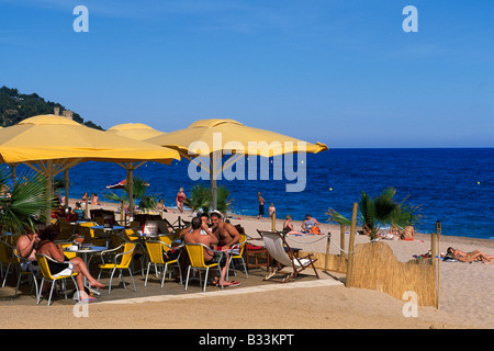 Strandbar in Lloret de Mar-Costa Brava-Katalonien-Spanien Stockfoto