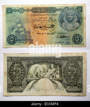 Ägyptische Pfund-Banknoten aus Ägypten mit Bild von der Sphynx Stockfoto