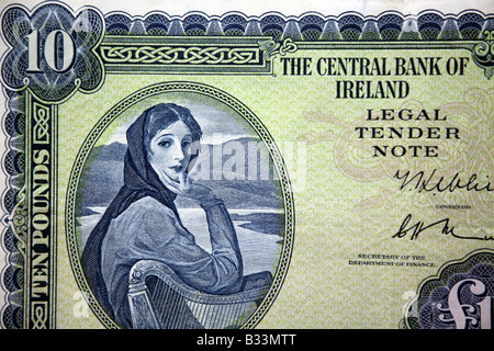 Irische 'Lady Lavery' 10-Pfund-Note 1973 Stockfoto