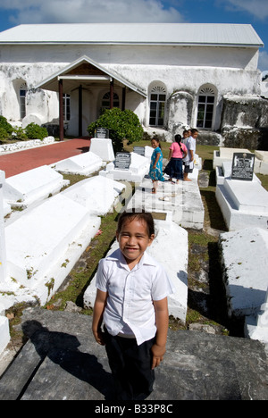 Kinder am Matavera Cicc Kirche, Rarotonga, Cook-Inseln Stockfoto