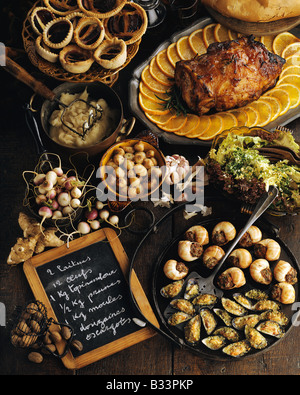 Rustikale französische Redaktion Essen Stockfoto