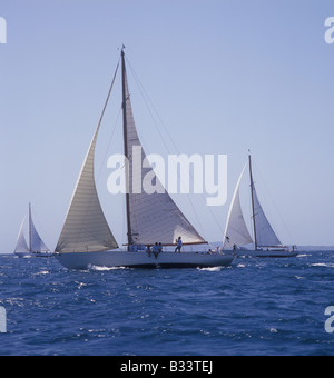 Szene während der XXIV TROFEO ALMIRANTE CONDE DE BARCELONA - Conde de Barcelona Classic Boote Segelregatta, Palma De Mallorca. Stockfoto