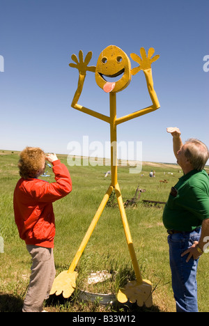 Kaukasische paar 55 bis 60 Ansicht Statue am Porter Skulpturenpark Montrose SD-USA Stockfoto