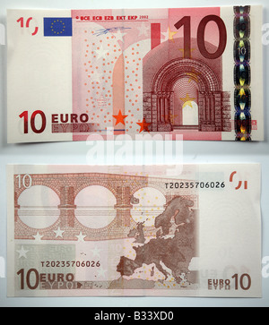 Zehn-Euro-Banknote akzeptiert in den meisten europäischen Ländern Stockfoto