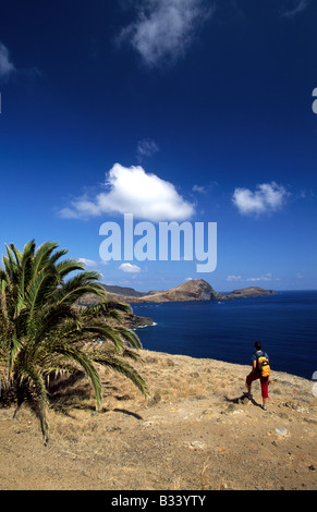 Wandern am Ponta de Sao Lourenco auf der Insel Madeira Stockfoto