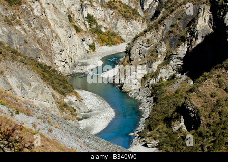 Die Shotover River schlängelt sich durch Skippers Canyon, Central Otago Stockfoto