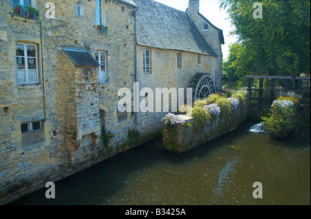 Wasserrad Bayeux Normandie Frankreich Stockfoto