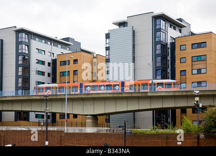 Sheffield Supertram Übergabe Neubau Entwicklung von Victoria Quay Stockfoto