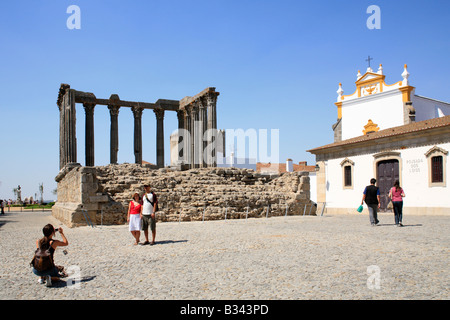 Diana-Tempel in Évora, Alentejo, Portugal Stockfoto