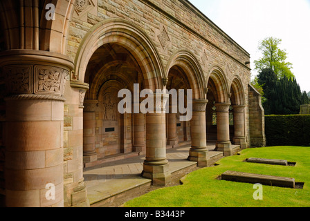 Denkmal-Kreuzgang, 8. Duke of Roxburghe modernen Anbau (1933), Kelso Abbey schottischen Grenzen UK Stockfoto