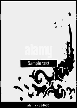 Swirly Design mit Grunge und Sample text Stockfoto