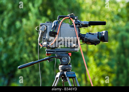 professionelle tv-Nachrichten-Kamera Stockfoto