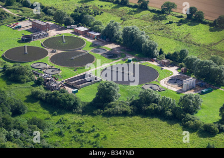 Luftaufnahme der Abwasser-Anlage, Norfolk, england Stockfoto