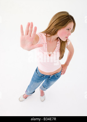 Teenager-Mädchen mit hand Stockfoto