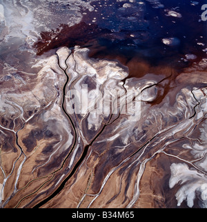 Kenia, Kajiado District, Shompole. Das Uaso Nyiru Delta aus der Luft. Diese Süßwasser Fluss fließt durch Südkenia und betritt das Nordende des Lake Natron nur im geschlossenen Becken des Sees tansanischen Rift Valley zu alkalisch. Stockfoto