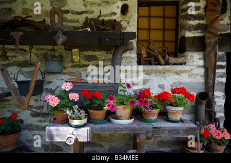 Traditionellen steinernen Bauernhaus, Brione, Val Verzasca, Tocino, Schweizer Alpen Stockfoto