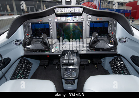 Cessna Mustang Cockpit Leichtflugzeug Farnborough Air Show 2008 Stockfoto