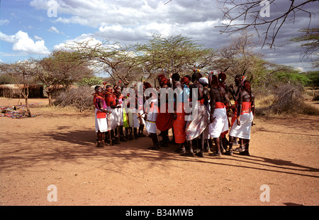 Kenia, Laikipia Plateau. Laikipiak Massai Stockfoto